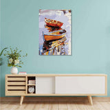 Boats Canvas Painting For Well Decor