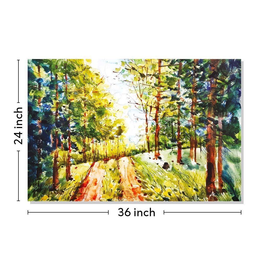 Forest Landscape Canvas Wall 12x36 Inch