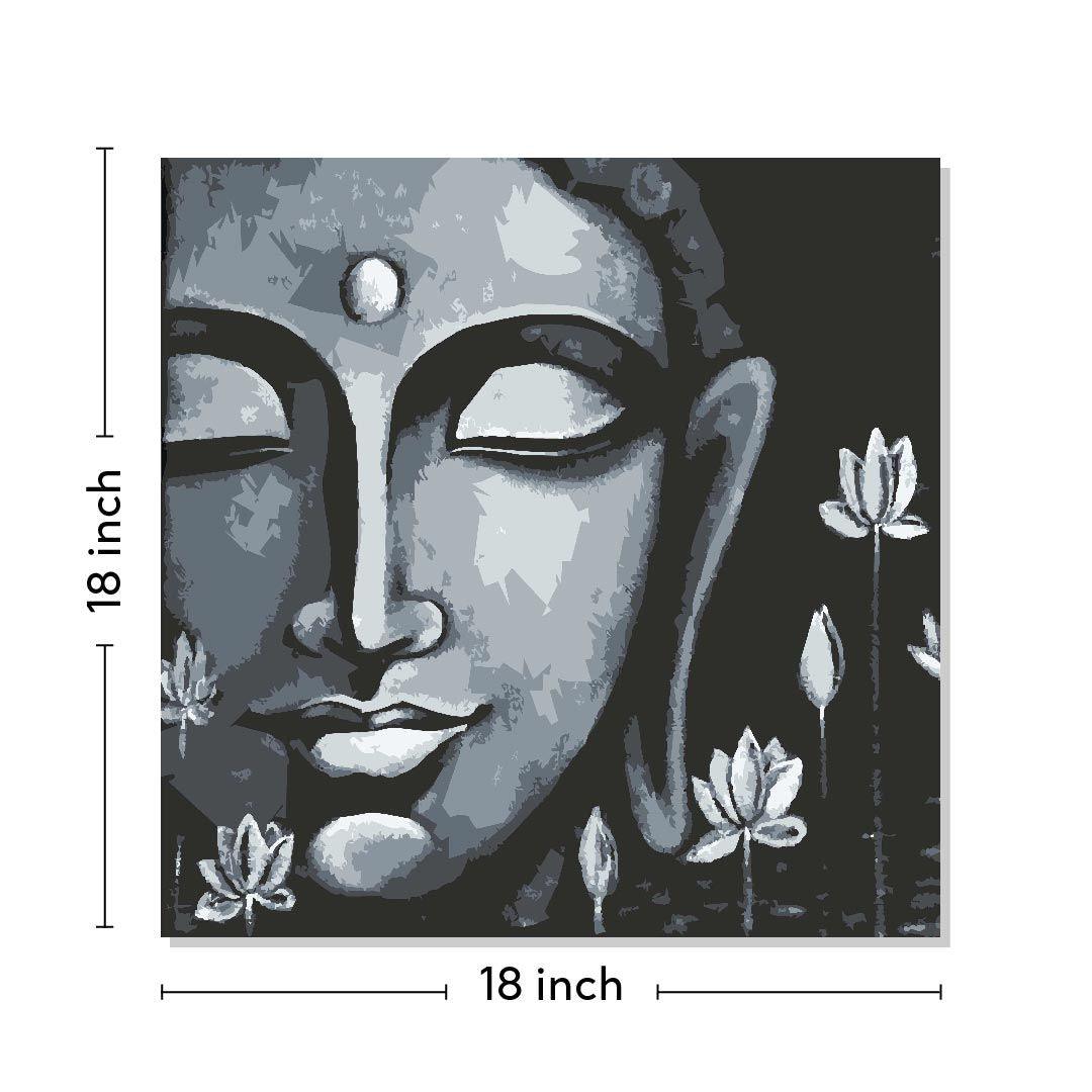 Lord Buddha Canvas Well canvas Painting 18x18 Inch