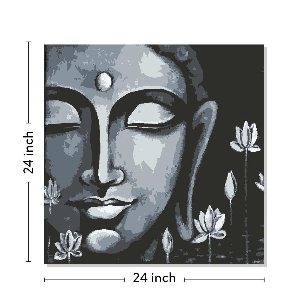 Lord Buddha Canvas Well canvas Painting 24x24 Inch
