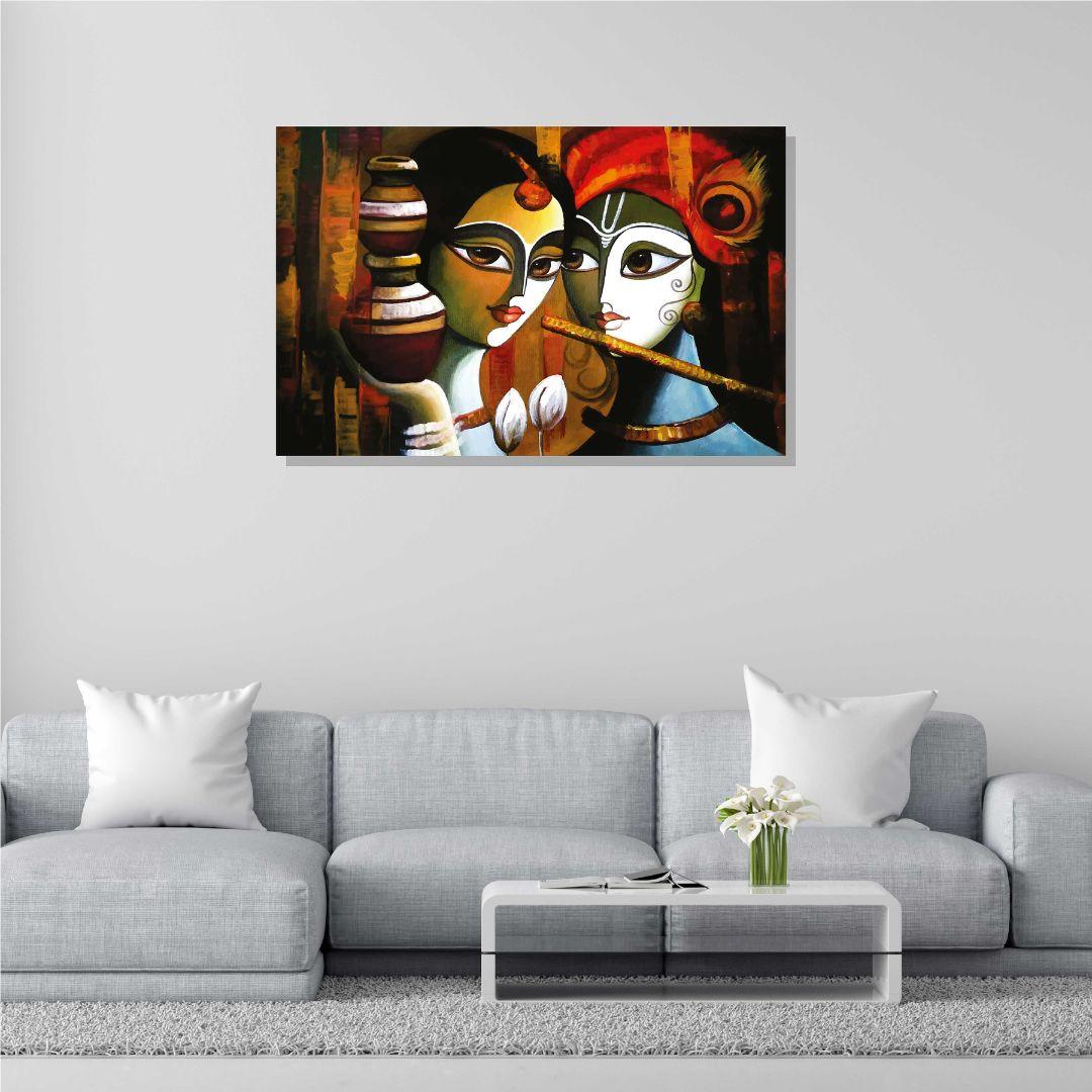 Rajasthani Well Canvas Painting For Living Room