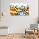 Autumn Landscape Well Canvas Painting For Home Decor