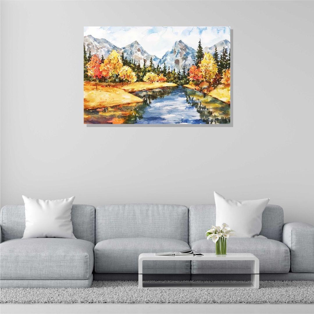 Autumn Landscape Well Canvas Painting For Living Room