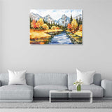 Autumn Landscape Well Canvas Painting For Living Room