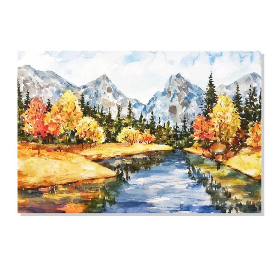 Autumn Landscape Well Canvas Painting