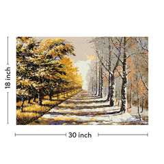 Autumn Snow Canvas Well Canvas Painting 18x30 Inch