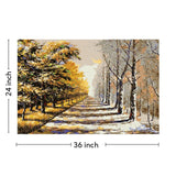 Autumn Snow Canvas Well Canvas Painting 24x36 Inch