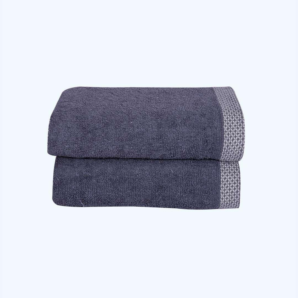 500 GSM Bamboo Hand Towel Set Of 2 - Dark Grey | Ultra Soft & Highly A ...