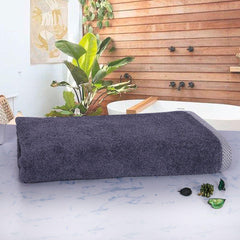 Rangoli Bamboo Towel Dark Grey