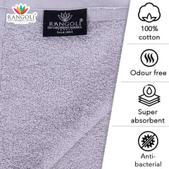 Rose & Heart 450 GSM Cotton Bath Towel - Grey