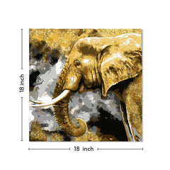 Elephant Canvas Painting 18x18 Inch