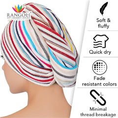 Pinstripe Cotton Hair Wrap Towel