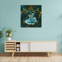 Goddess Lakshmi Canvas Painting For Well Decor