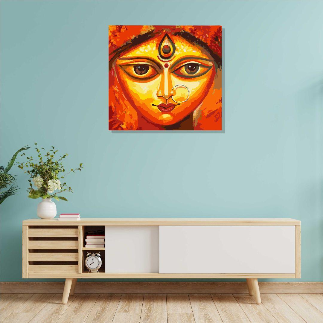 goddess Durga Canvas Well Canvas painting For  Well Decor