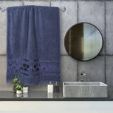 Grace Zero Twist X-Large Cotton Bath Towel - Dark Blue