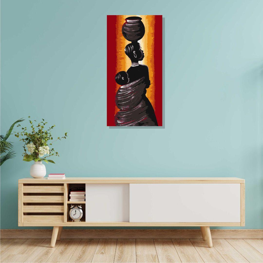 Lady WITH Child Canvas Painting For Well Decor 