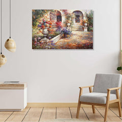 Vintage Garden Canvas Painting for home decor