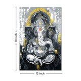 Lord Ganesh Canvas Painting18x12 Inch