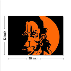 Lord Hanuman Canvas Well Canvas Painting 12x18 Inch