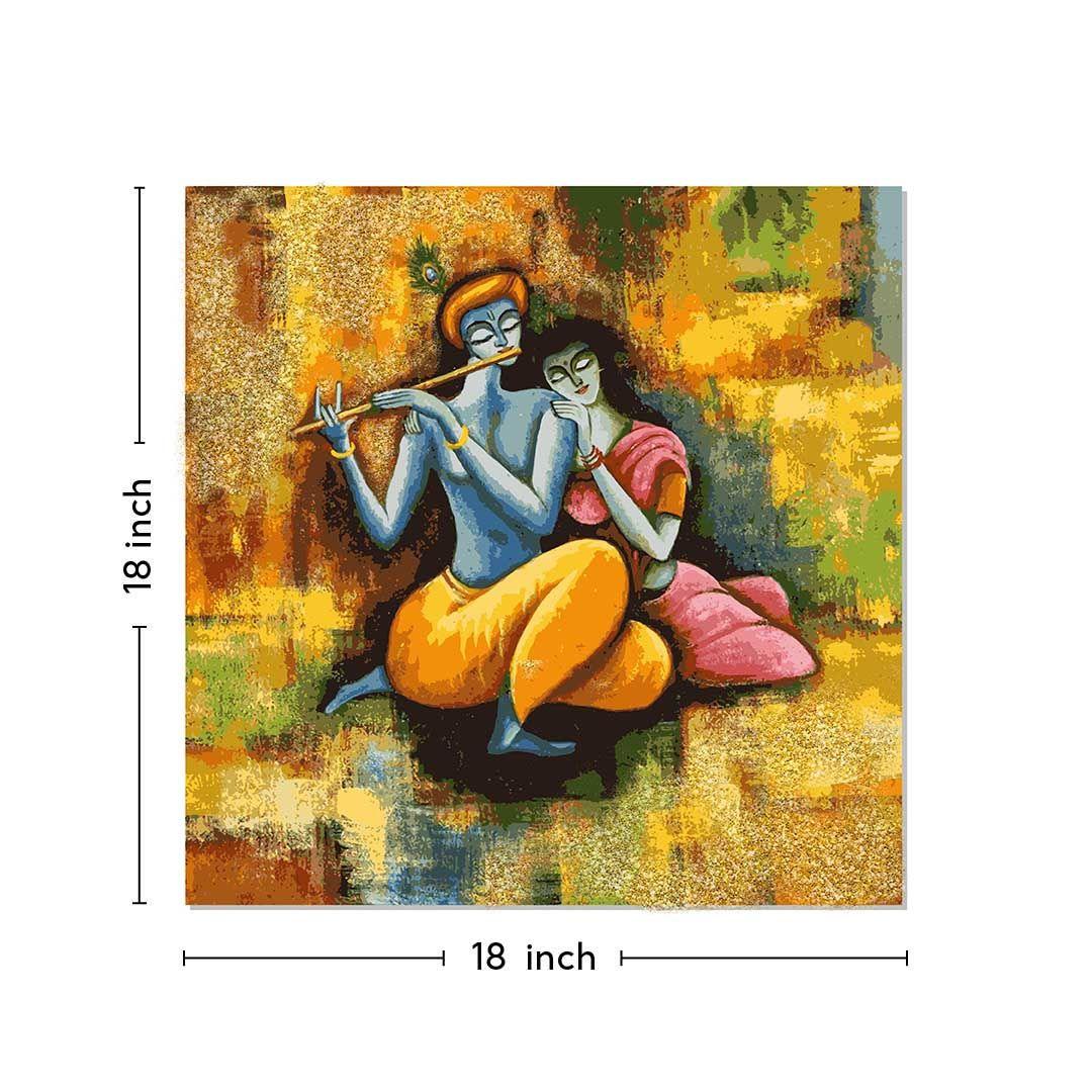 lord Krishna Canvas Painting 18x18 Inch