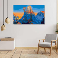 Meditating Lord Shiva Canvas Painting For Home Decor