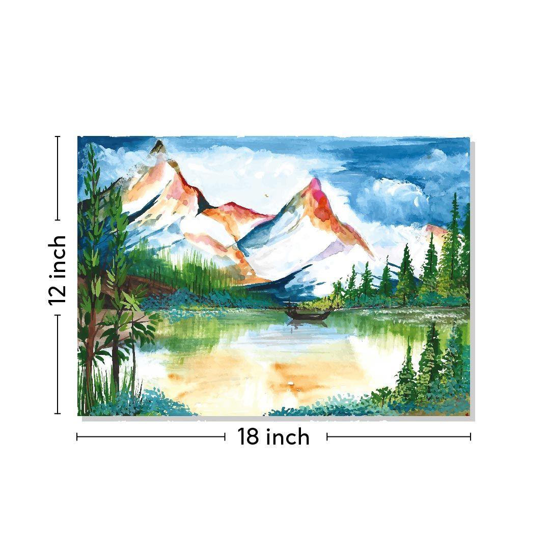 Mountain Landscape Canvas Well Canvas Painting 12x18 Inch