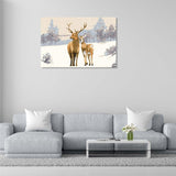 Snow Dear Canvas Painting For Living Room