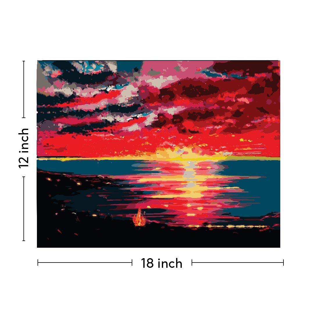 Soothing Sunset Canvas Well Canvas Painting 12x18 Inch