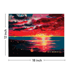 Soothing Sunset Canvas Well Canvas Painting 12x18 Inch