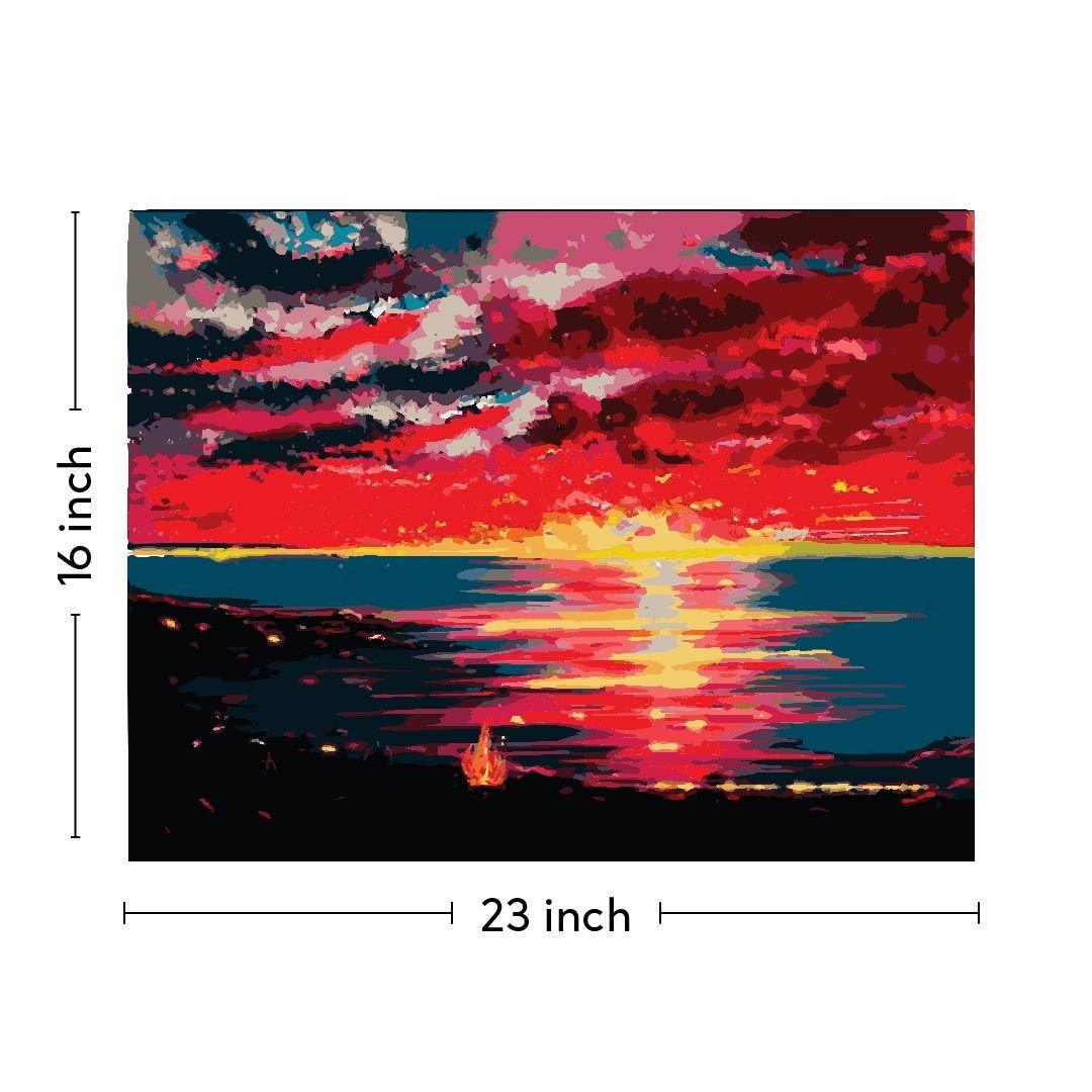 Soothing Sunset Canvas Well Canvas Painting 16x23 Inch