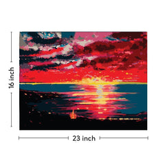 Soothing Sunset Canvas Well Canvas Painting 16x23 Inch