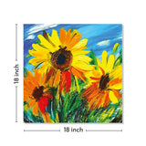 Sun Flower Canvas Well Canvas Painting 18x18 Inch
